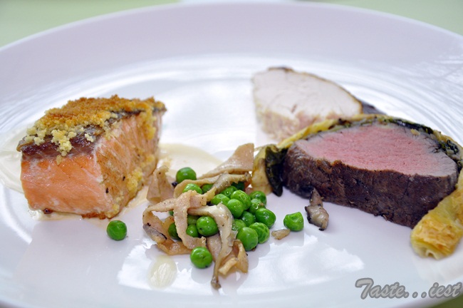 Salmon Turkey and Beef