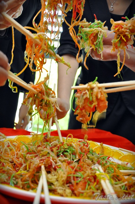 Fresh salmon Yee Sang