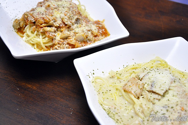 Carbonara and Bolognese Spaghetti