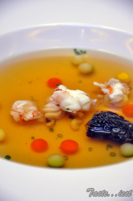 Chicken Consomme with Morchella and Lobster